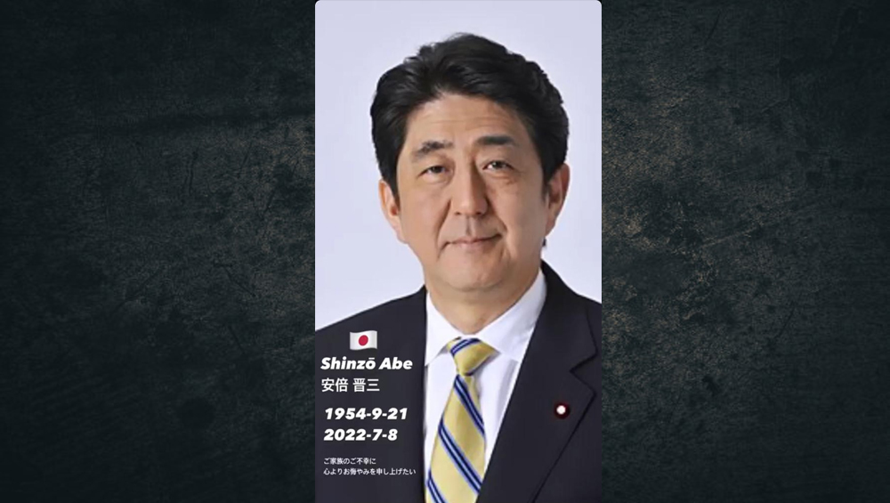 Condolências pelo falecimento de Shinzo Abe