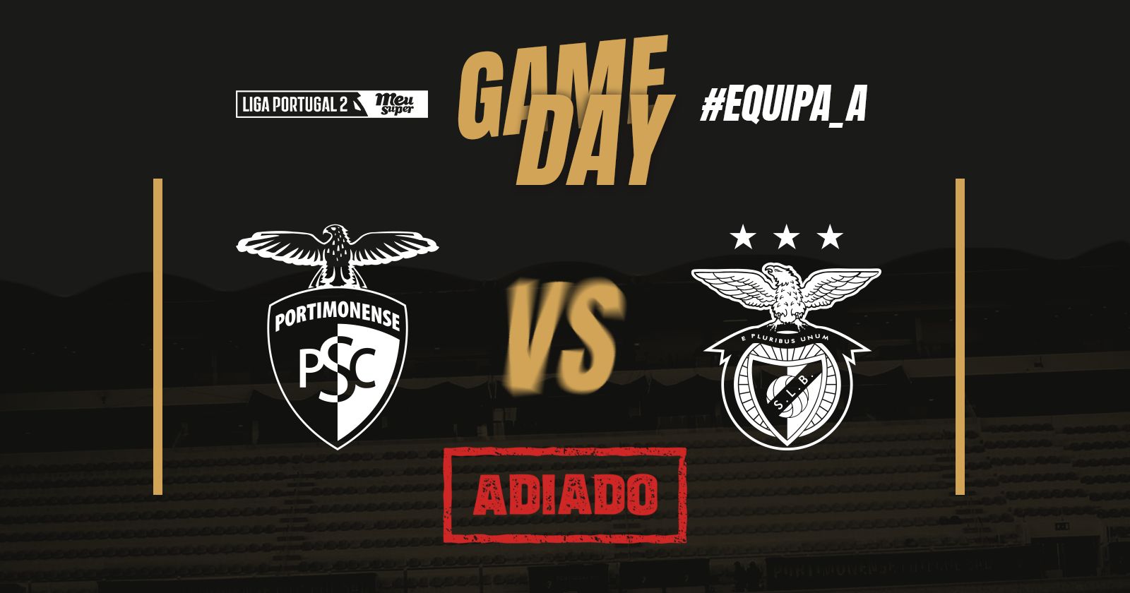 Jogo contra o SL Benfica B adiado para novembro