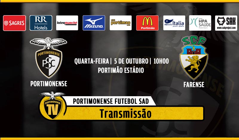PORTIMONENSE - FARENSE, ESTA QUARTA-FEIRA
