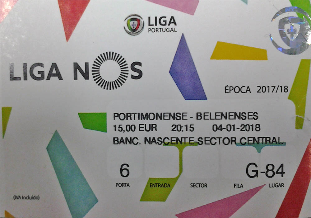 BILHETES À VENDA PARA O PORTIMONENSE - BELENENSES