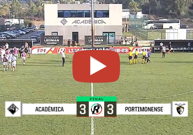 SUB-23: ACADÉMICA 3 - PORTIMONENSE 3, OS GOLOS